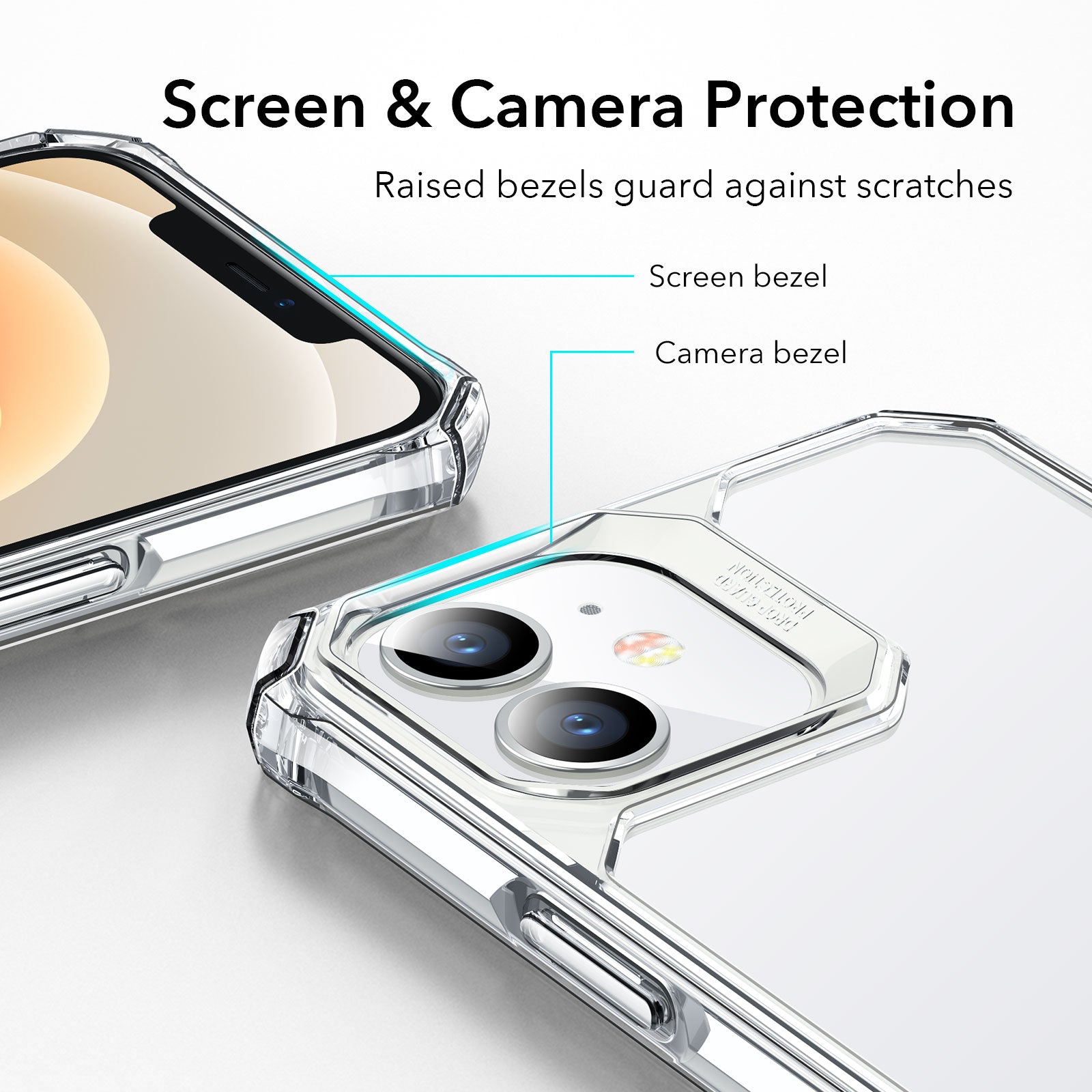 ESR Air Armor iPhone 13 & 12 / Pro Max Case Shock-Absorbing Scratch-Resistant Military Grade Protection Hard Polycarbonate + Flexible Polymer Frame