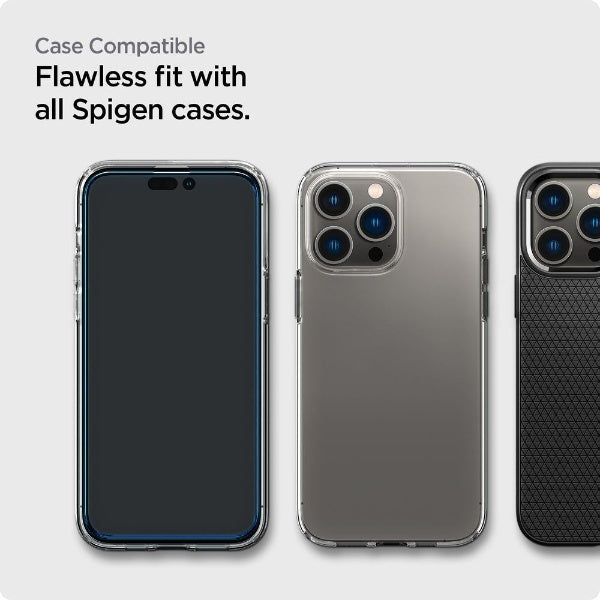 Spigen Liputan Penuh Kaca Terbaja HD Serasi untuk iPhone 14 Pro Max