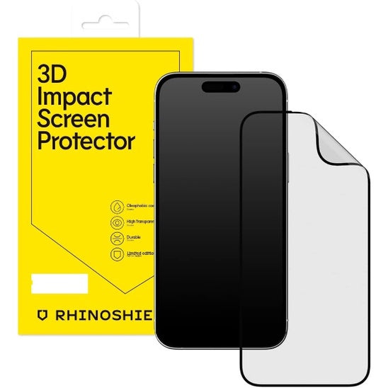 RHINOSHIELD 3D Impact / Kaca Terbaja / Pelindung Skrin Penutup Belakang iPhone 14 / Plus / Pro Max Perlindungan Impak Ultra