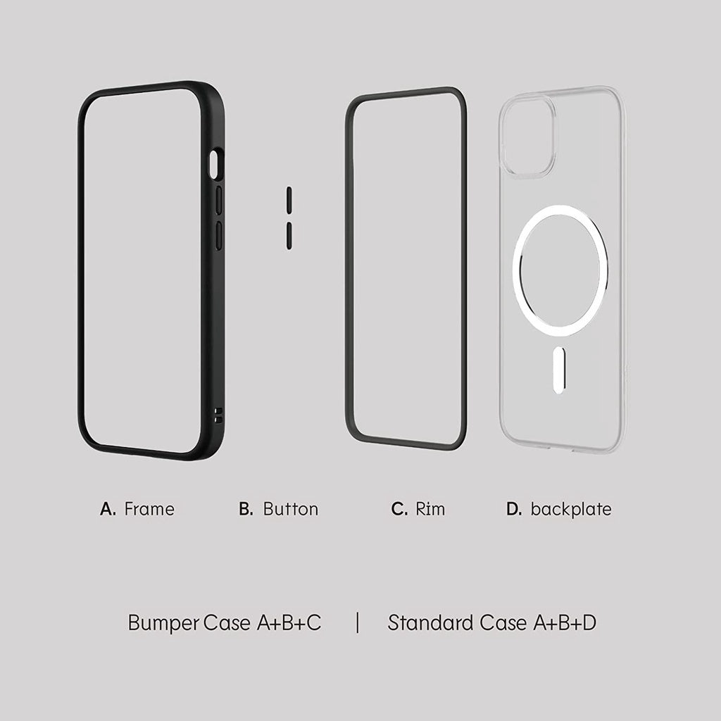 RHINOSHIELD Mod NX Modular Case Black Serasi dengan MagSafe untuk iPhone 14/13/12 Pro Max Superior Magnetic Tarik Force