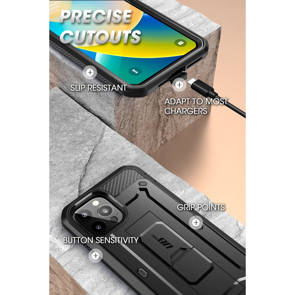 SUPCASE Unicorn Beetle Pro Case untuk iPhone 14/Pro/Plus/Pro Max Pelindung Skrin Terbina Dalam & Kickstand & Belt-Clip Lasak