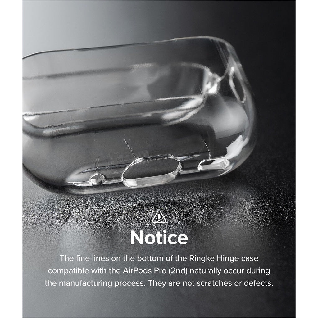 Ringke Hinge Compatible with AirPods Pro 2 Case 2nd Generation (2022), Transparent Cover with Keychain Carabiner