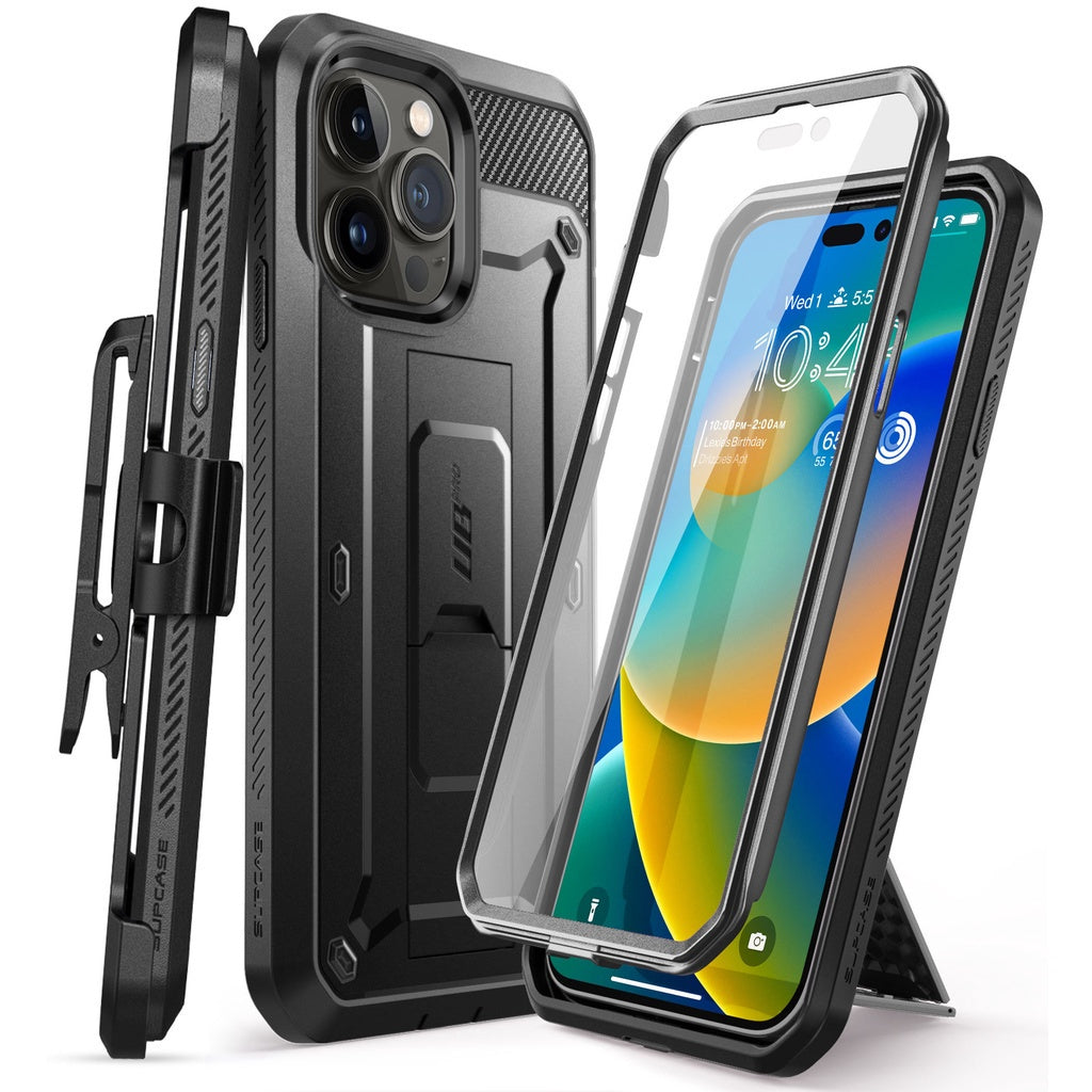 SUPCASE Unicorn Beetle Pro Case untuk iPhone 14/Pro/Plus/Pro Max Pelindung Skrin Terbina Dalam & Kickstand & Belt-Clip Lasak