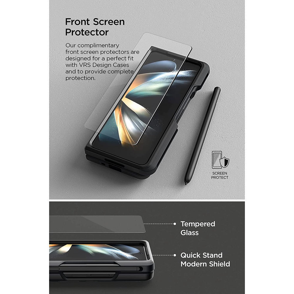 VRS Design Quick Stand Modern Pro for Galaxy Z Fold 4 5G (2022), Modern Neat Style Case with S Pen Holder