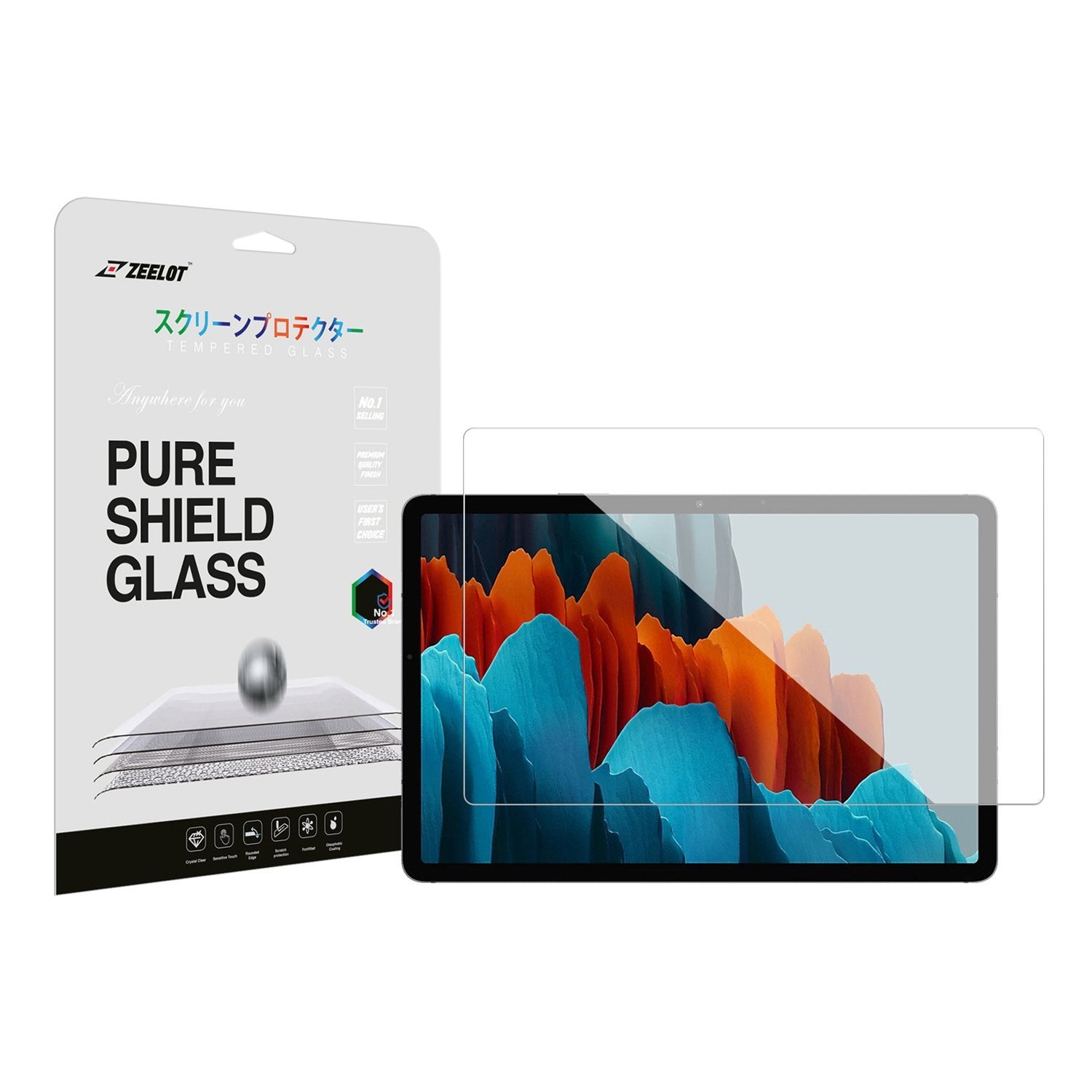 ZEELOT Galaxy Tab S7 / S7 Plus PureShield 2.5D Kaca Terbaja Jelas