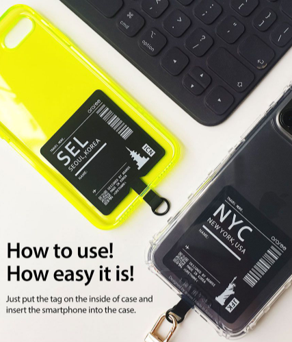 Araree TAG HOLDER External Strap Hole, Regardless of Smartphone Models, Strap Holder that Can Be Attached with External Strap Holes