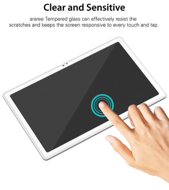 Kaca Sub Teras Araree Galaxy Tab A7 (2020) Pelindung Skrin Kaca Terbaja Anti-Bakteria