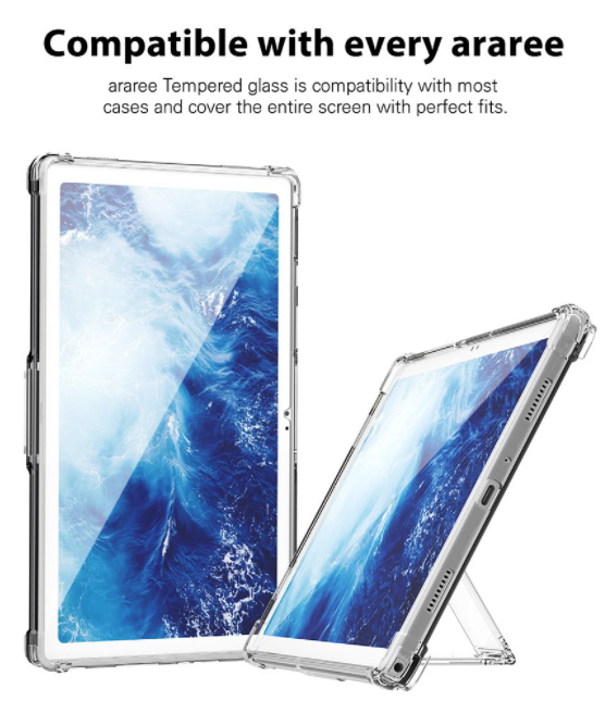 Kaca Sub Teras Araree Galaxy Tab A7 (2020) Pelindung Skrin Kaca Terbaja Anti-Bakteria