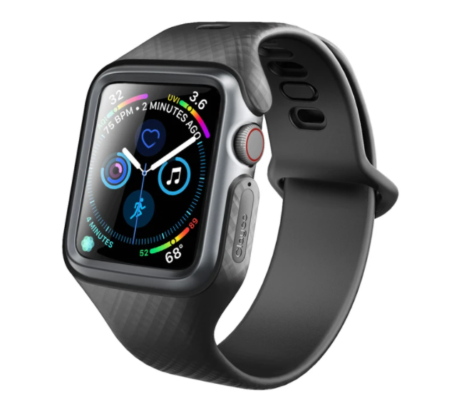 Clayco Hera Series Apple Watch 6 / SE / 5 / 4 44mm & 40mm Shock Resistant Ultra Slim Protective Bumper Case with Strap Bands