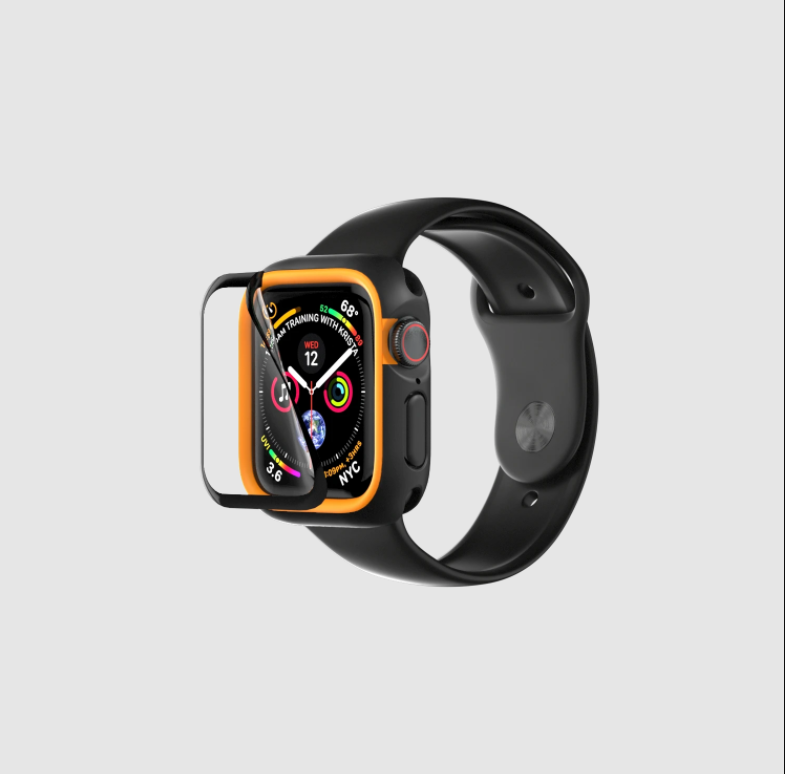 Pelindung Skrin Kesan 3D RhinoShield Apple Watch 6 / SE / 5 / 4 / 3 / 2 / 1 Curved Edge dengan kit penjajaran