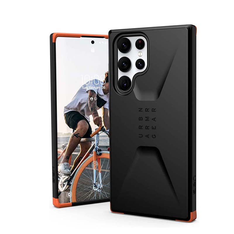 UAG Monarch Civilian Direka untuk Samsung Galaxy S22 Ultra Case Hitam Anggun Perlindungan Penyerap Hentakan Ultra Nipis