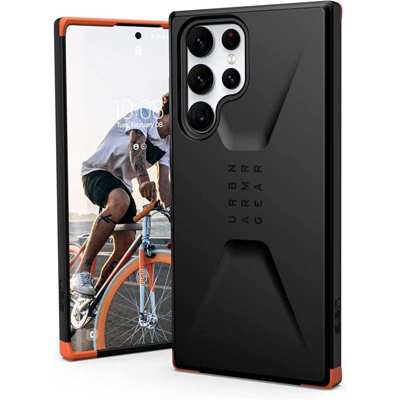 UAG Monarch Civilian Direka untuk Samsung Galaxy S22 Ultra Case Hitam Anggun Perlindungan Penyerap Hentakan Ultra Nipis