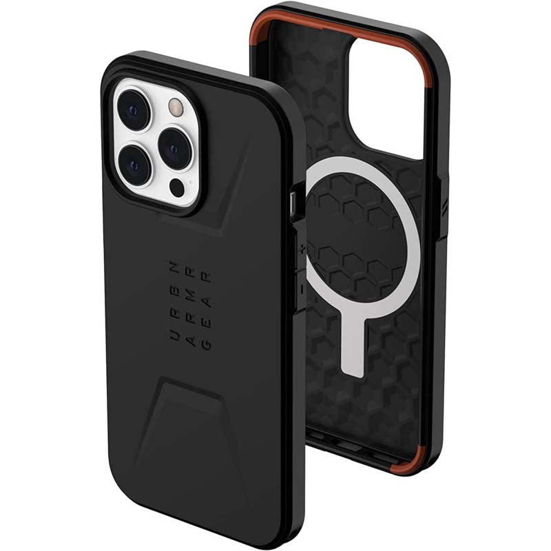 Sarung UAG Civilian / Plyo Magsafe Serasi untuk iPhone 13 Pro Max Black Civilian Anggun Ultra Nipis Penyerap Hentakan