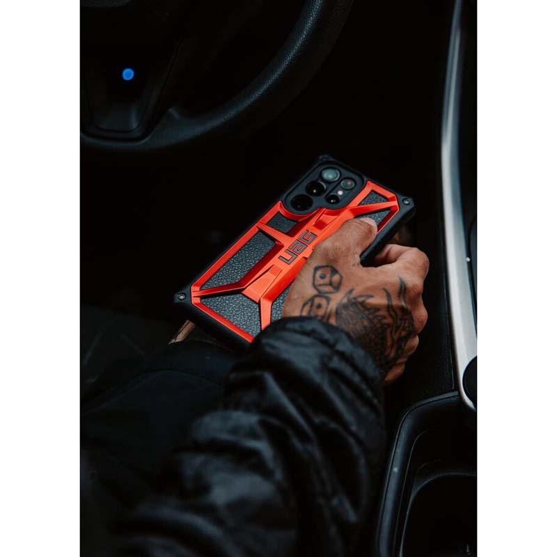 UAG Monarch Civilian Direka untuk Samsung Galaxy S22 Ultra Case Hitam Anggun Perlindungan Penyerap Hentakan Ultra Nipis