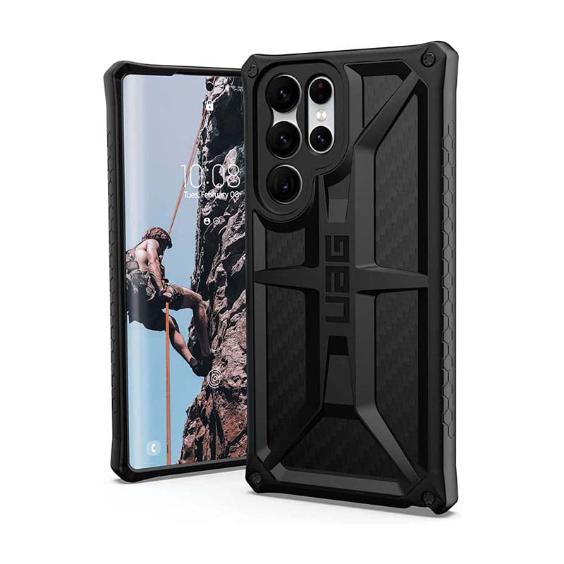 UAG Monarch Civilian Direka untuk Samsung Galaxy S22 Ultra Case Hitam Anggun Perlindungan Penyerap Hentakan Ultra Nipis