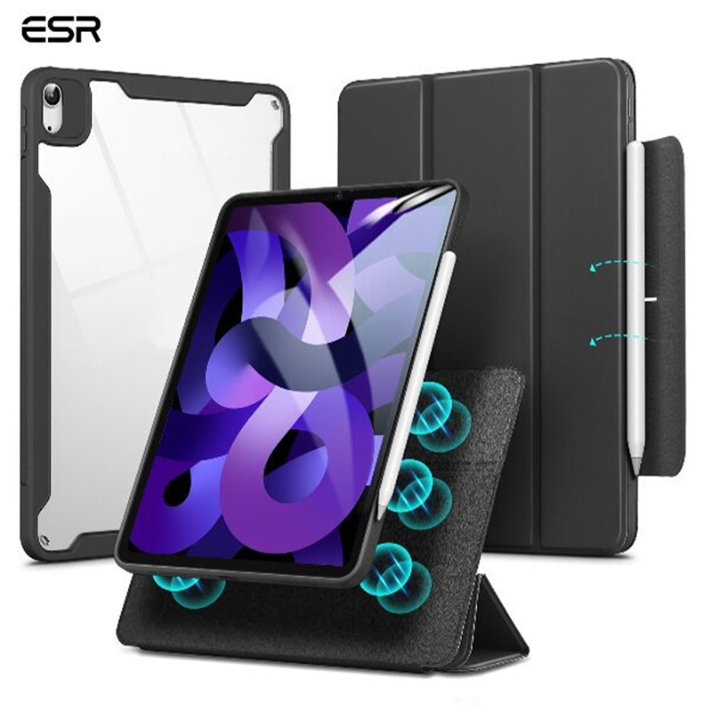 ESR Rebound Hybrid Case 360 untuk iPad Air 5 / 4 , iPad Pro 11 & 12.9 Smart Cabut Magnetic Cover Apple Pencil 2