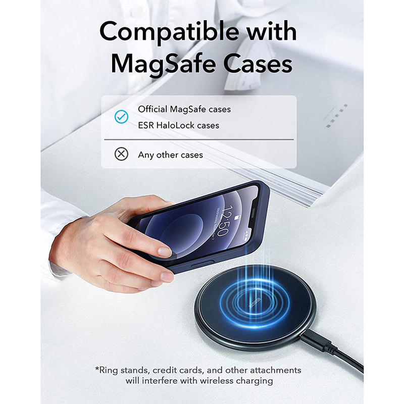 Pengecas Wayarles Magnet ESR HaloLock, Serasi dengan Pengecas Mag-Safe Serasi untuk iPhone 13 12 Pro Max Mini