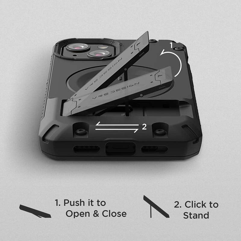 Sarung VRS Design MagStand Pro Serasi untuk iPhone 13 / Pro / Pro Max Sarung Pengecas Magnetik Serasi dengan Kickstand