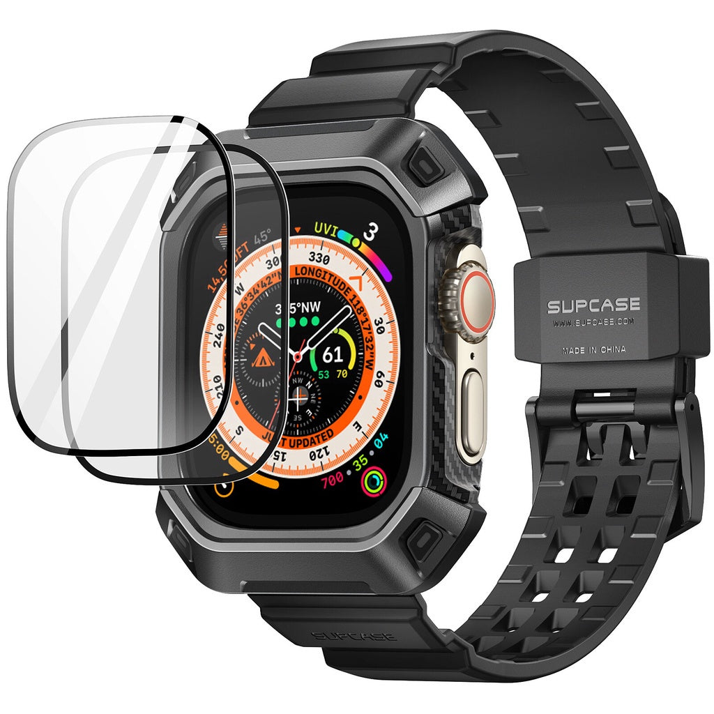 SUPCASE Unicorn Beetle Pro Case for Apple Watch Ultra 49mm 2 Pack Screen Protector Rugged Protective Case Strap Bands