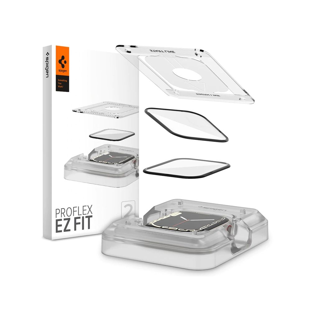 Pelindung Skrin Spigen ProFlex EZ FIT Direka untuk Apple Watch 8 / 7 ( 45mm&41mm )- 2 Pek