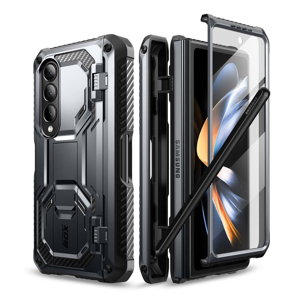 i-Blason Armorbox Case untuk Samsung Galaxy Z Fold 4Pen Pemegang & Kickstand, Pelindung Skrin Terbina Dalam Pelindung Badan Penuh