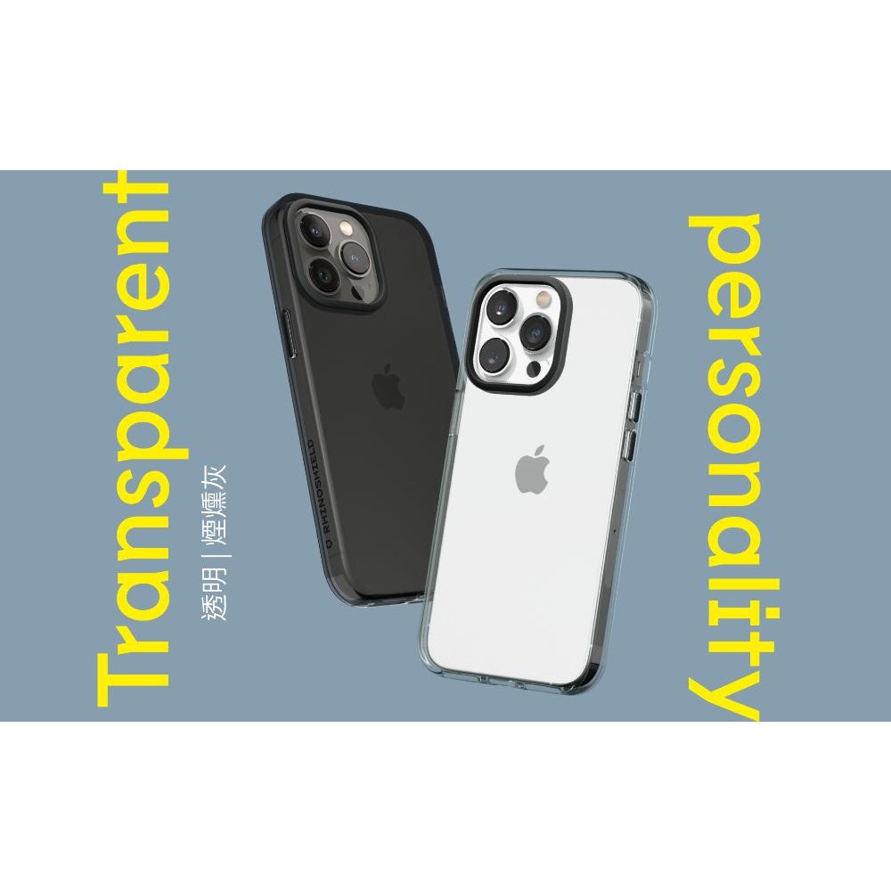 RhinoShield Clear Case iPhone 14 13 & 12 / Pro / Pro Max Shock-Resistant Case with Camera Ring Black, Lanyard