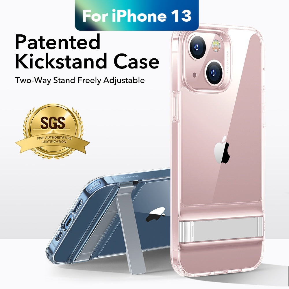 ESR Metal Kickstand iPhone 13 / 13 Pro Max Two-Way Stand Reinforced Drop Protection Flexible TPU Soft Back Case