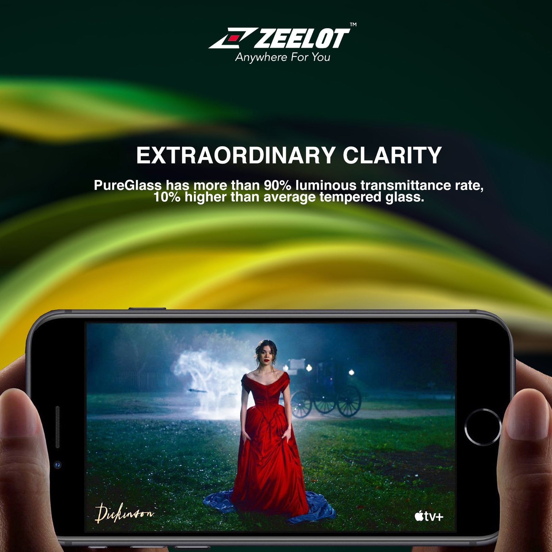 ZEELOT iPhone SE 2020 PureGlass 2.5D Pelindung Skrin Kaca Terbaja Jelas