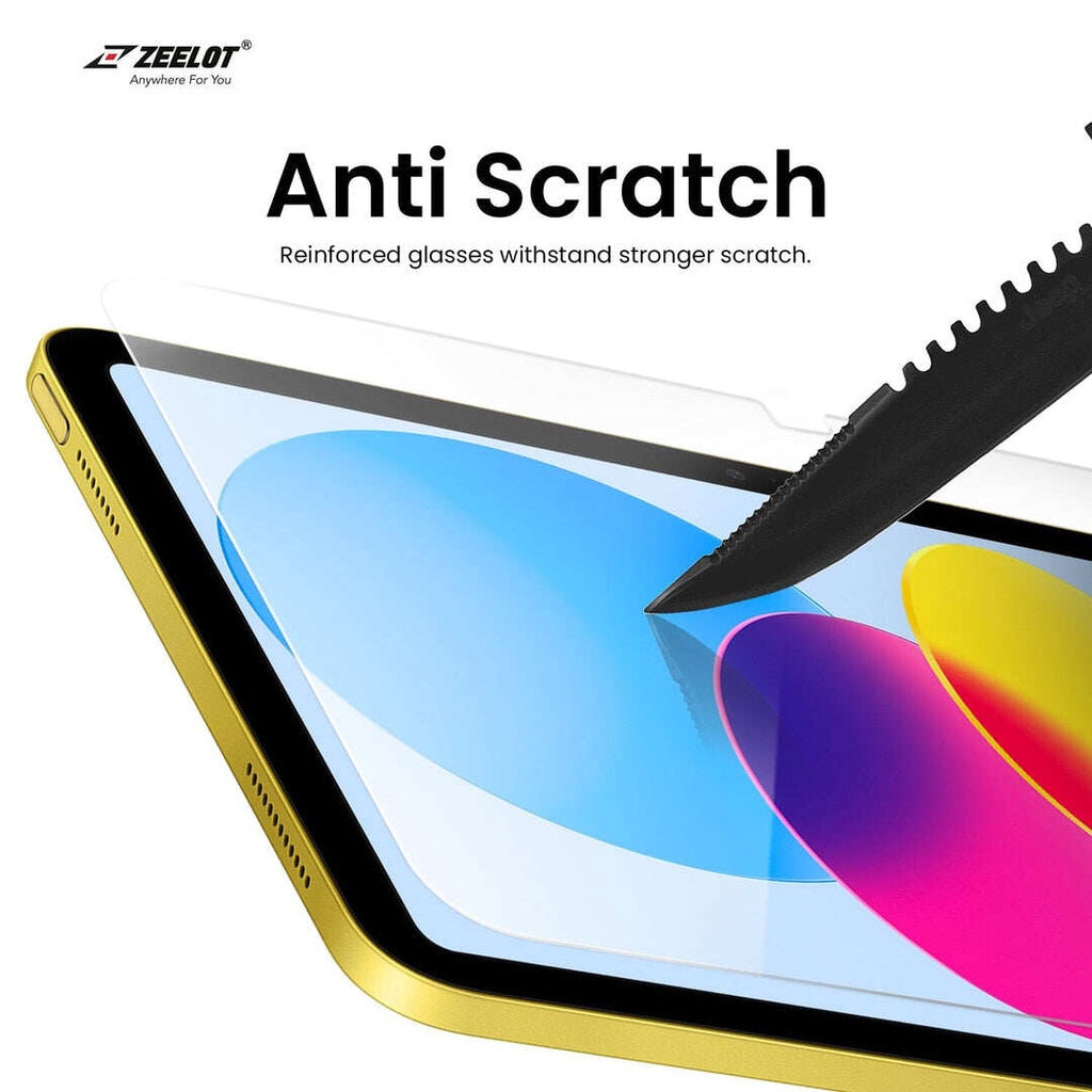 ZEELOT SOLIDsleek 2.5D Pelindung Skrin Kaca Terbaja untuk iPad 10th Gen 10.9" (2022)