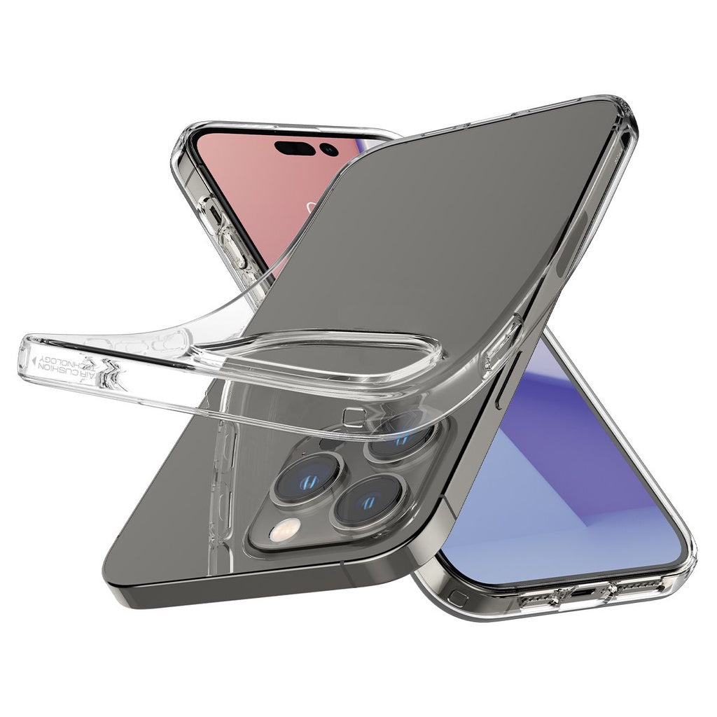 Sarung Spigen Crystal Flex Serasi untuk iPhone 14 / Plus / Pro / Pro Max Sarung Crystal Clear