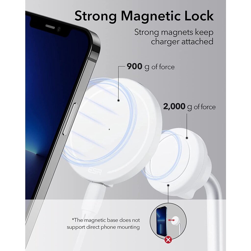 ESR HaloLock Shift Wireless Charger, MagSafe Charger Stand Detachable Fast Charging Compatible for iPhone 13 12 Pro Max Case Cover