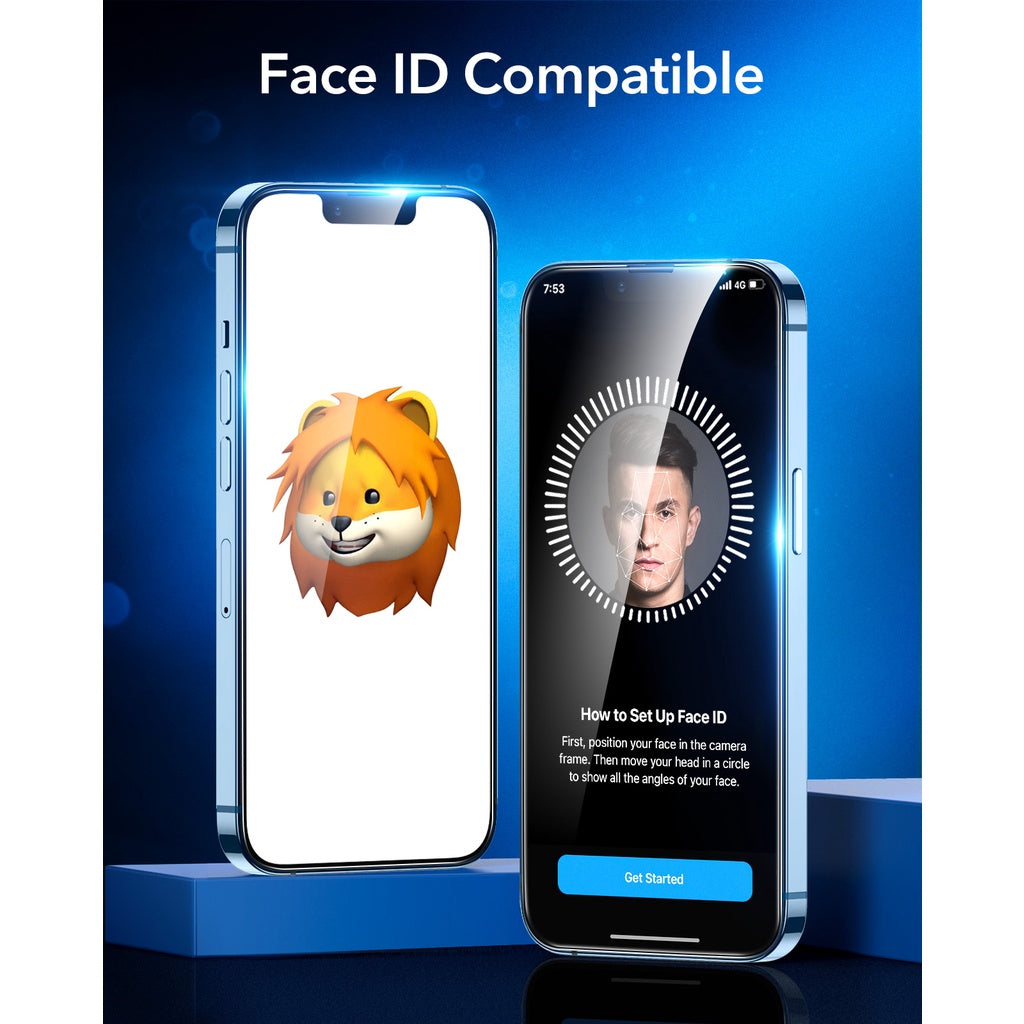Perisai Skrin ESR iPhone 13 & 12 / Pro / Pro Max (2 Pek) Pelindung Skrin Kaca Penutup Penuh Kaca Terbaja
