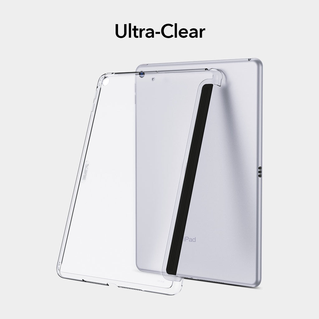 ESR Case for iPad 9/8/7 10.2" Back Case Translucent Slim Hard Shell Supports Smart Keyboard & Smart Cover