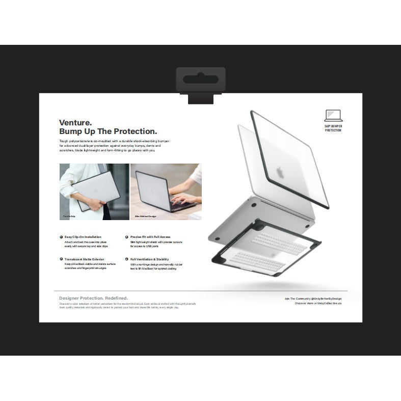 Uniq Venture Hybrid Case for MacBook Air M2 Chip 13'' (2022) - Frost / Mid Night (BLACK)