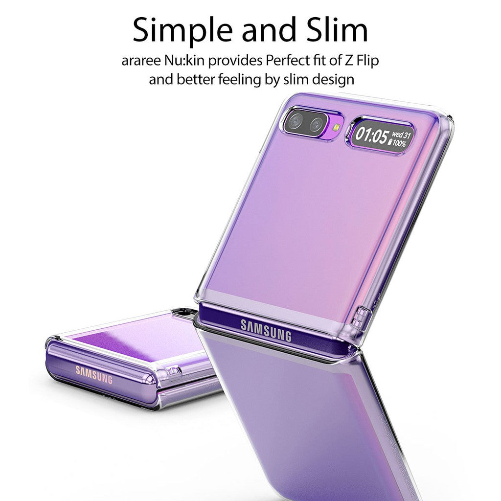 Araree Nukin Galaxy Z Flip Transparent Polycarbonate Premium Hard Coating Slim Case Clear