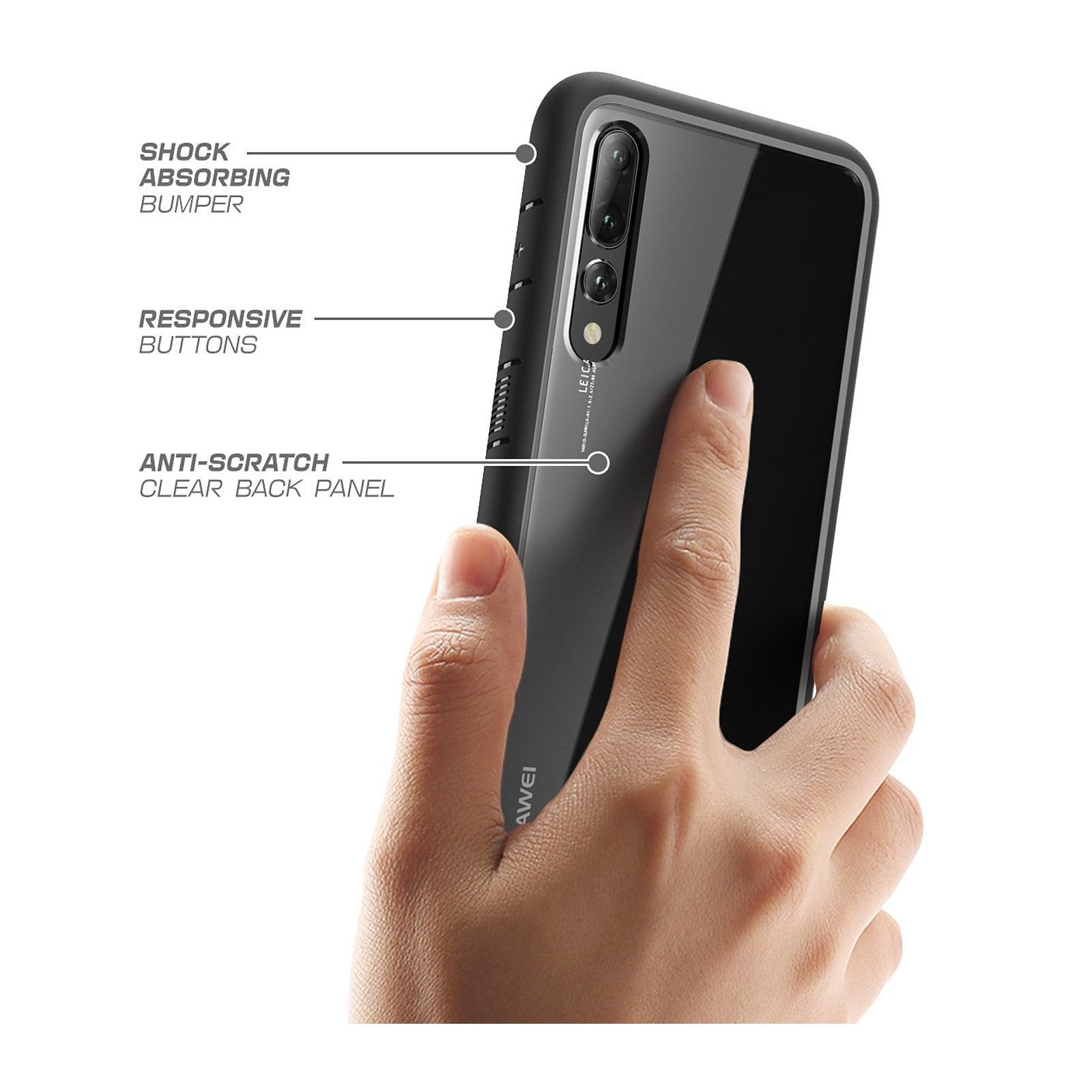 SUPCASE Huawei P20 / P20 Pro Unicorn Beetle Style Slim Clear Case - Black