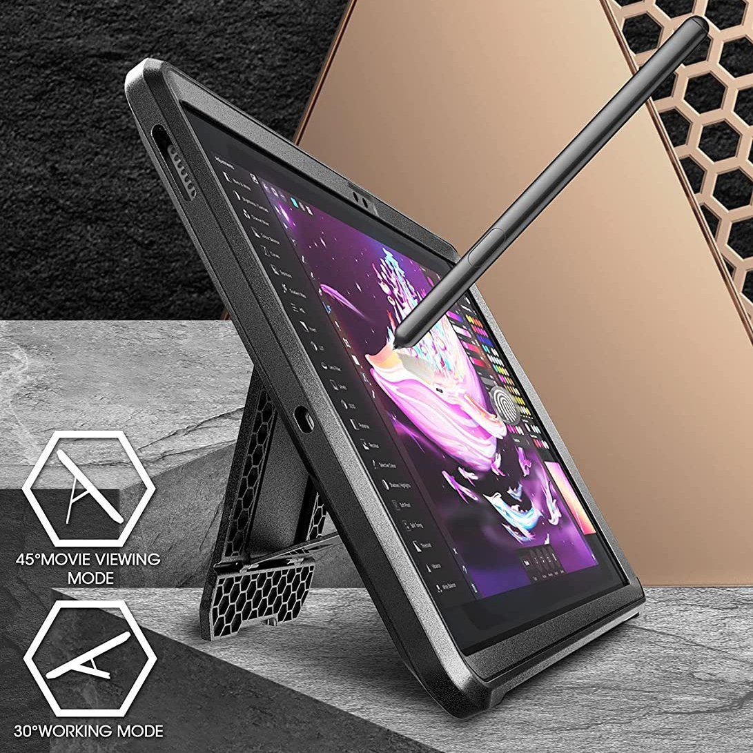 SUPCASE Galaxy Tab S7 FE 12.4 inci (2021) Unicorn Beetle Pro Sarung Lasak - Hitam