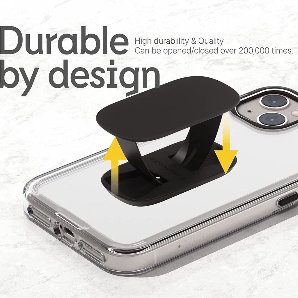 RhinoShield GRIPMAX / GRIPMINI (Pelekat) Cengkaman dan Pendirian untuk iPhone dan Sarung Aksesori Telefon Pintar Hitam