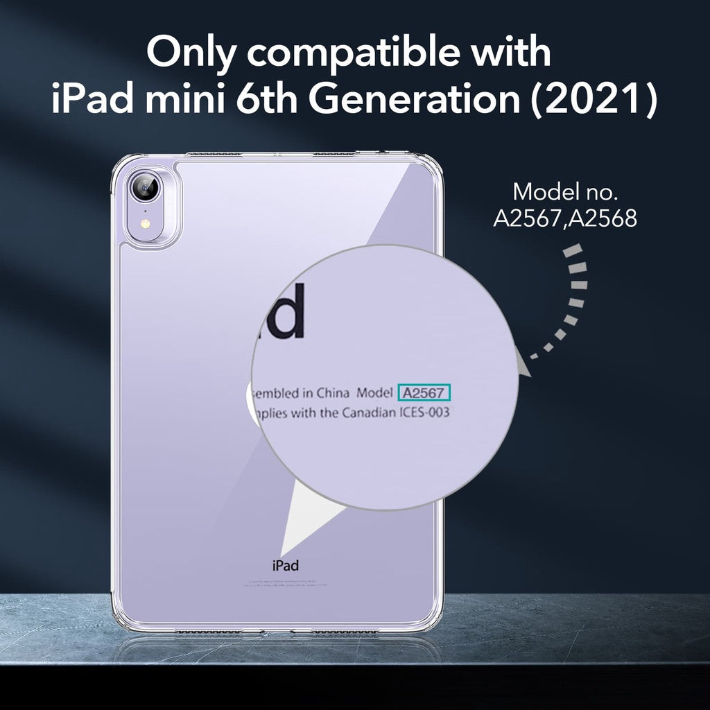 ESR Hybrid Back Clear iPad mini 6 2021 TPU Hard Back Cover iPad Mini 6th Generation Shockproof Protective Case