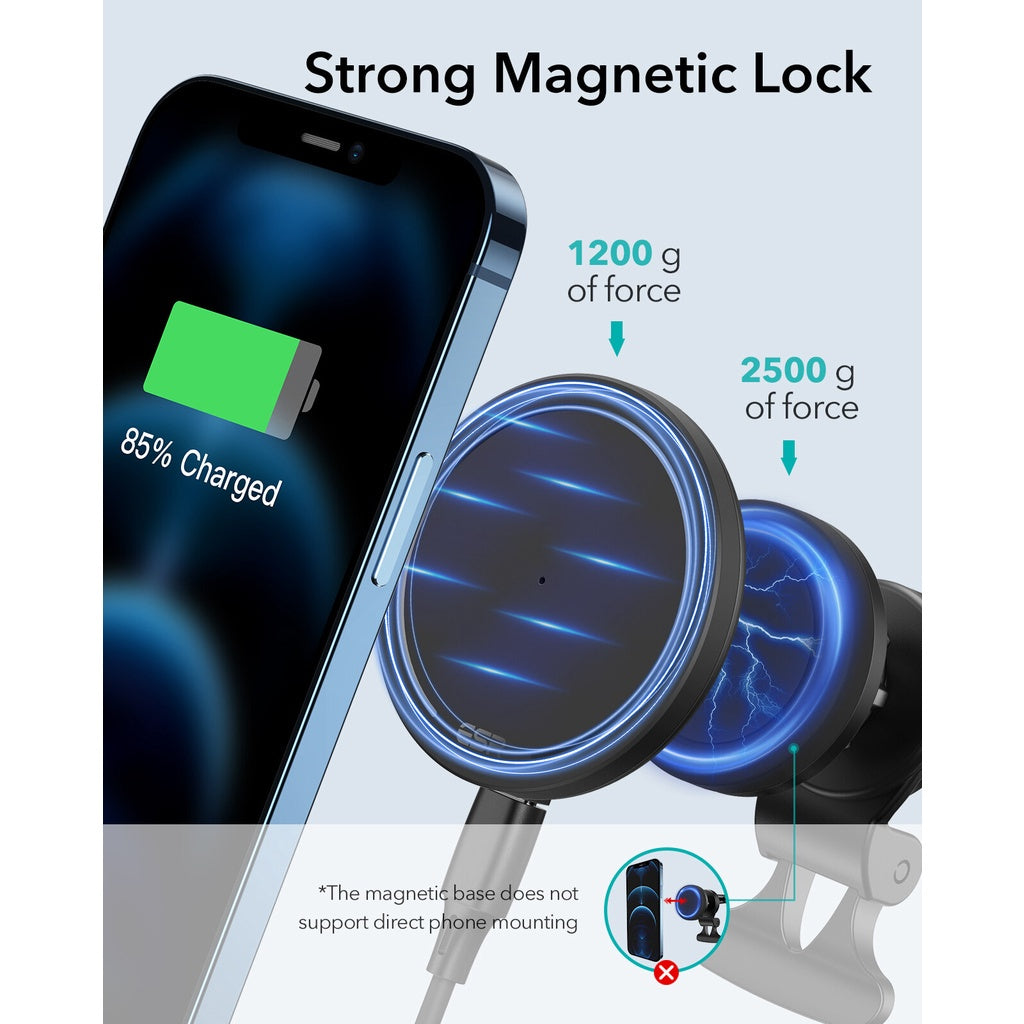 Pengecas Kereta Wayarles ESR Mod Pad Pengecasan Magnetik Boleh Tanggal untuk iPhone 13 12 Pro Max Sokongan untuk MagSafe