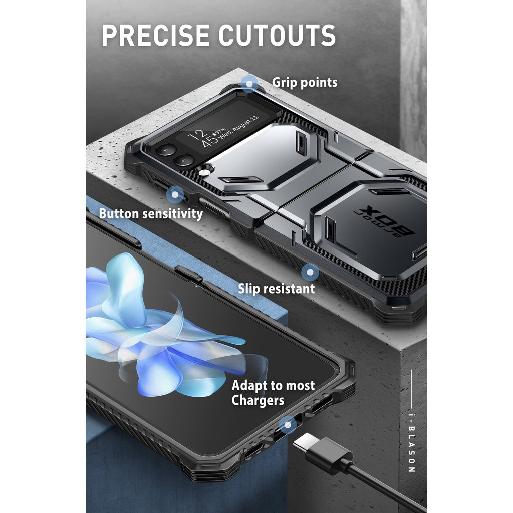 i-Blason Armorbox Series Case for Samsung Galaxy Z Flip 4 5G (2022) Full-Body Rugged Holster Case with Shock Reduction