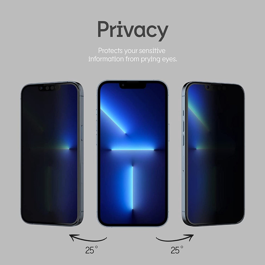 RhinoShield 3D Impact Privacy iPhone 13 / 12 / 11 / XS / XR / SE 3 2 / 8 / 7 Alignment Frame Screen Protector