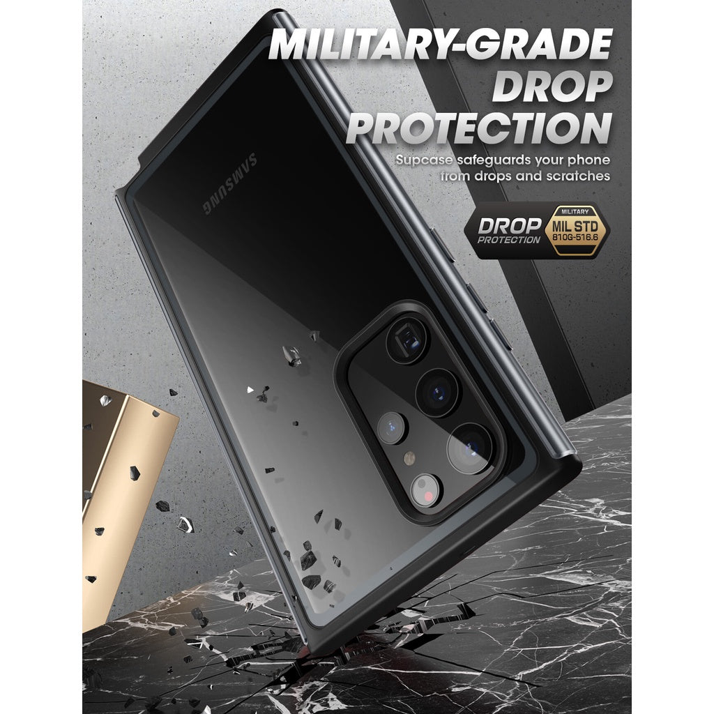 SUPCASE Galaxy S22 Ultra Case (2022) UB Edge Pro Slim Frame Sarung Belakang Jelas dengan Pelindung Skrin Terbina dalam