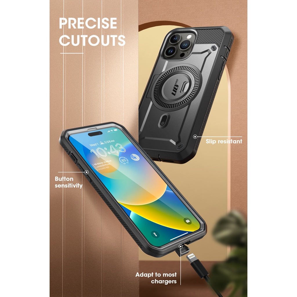 SUPCASE Unicorn Beetle Pro Mag Case untuk iPhone 14 Pro / Max / Plus MagSafe Lasak Pelindung Skrin Terbina Dalam Kickstand