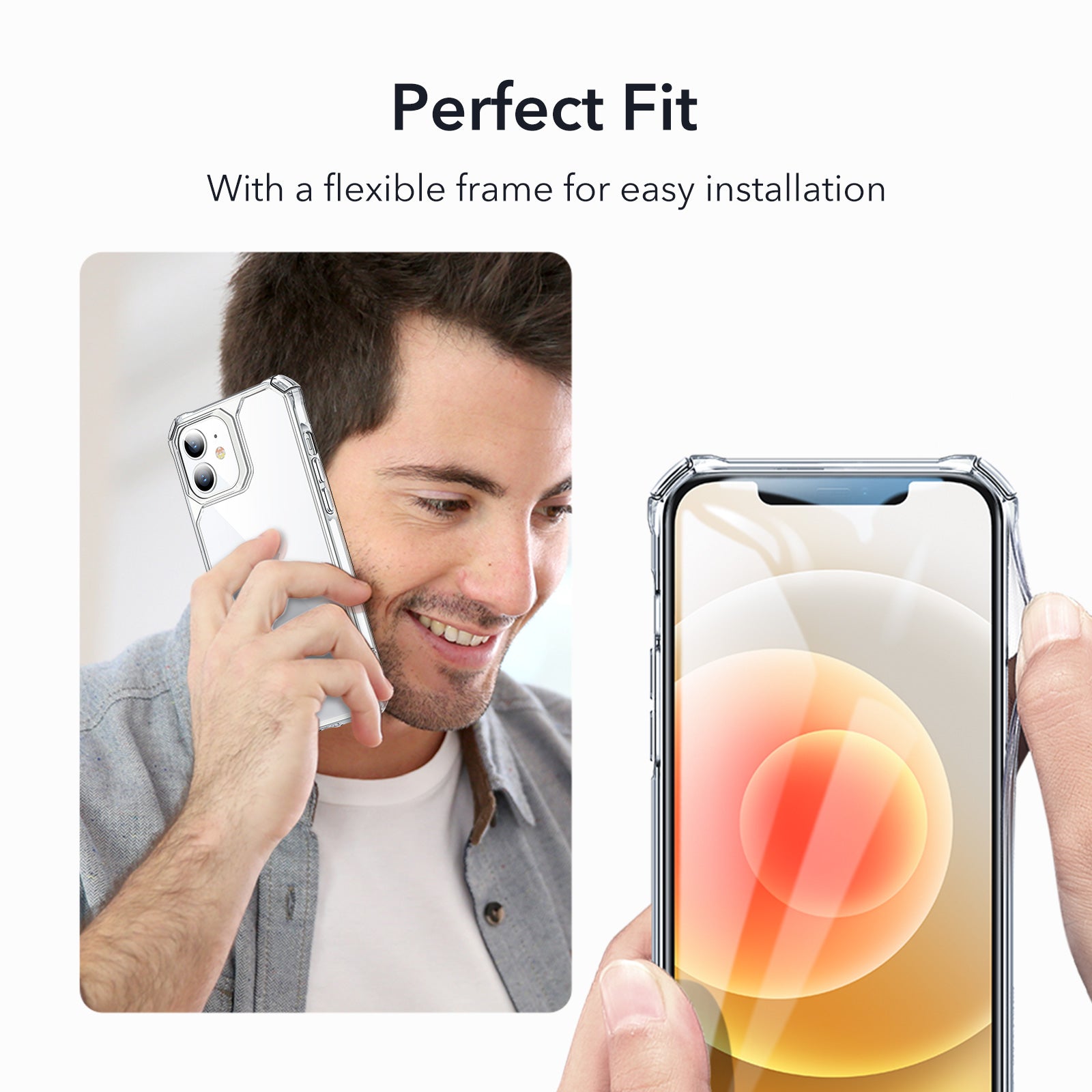 ESR Air Armor iPhone 13 & 12 / Pro Max Case Shock-Absorbing Scratch-Resistant Military Grade Protection Hard Polycarbonate + Flexible Polymer Frame
