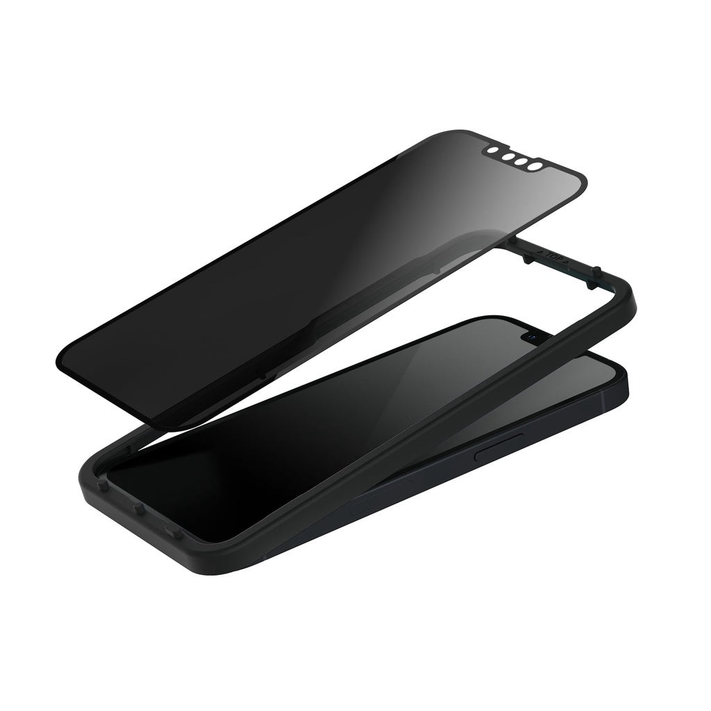 RhinoShield 3D Impact Privacy iPhone 13 / 12 / 11 / XS / XR / SE 3 2 / 8 / 7 Alignment Frame Screen Protector