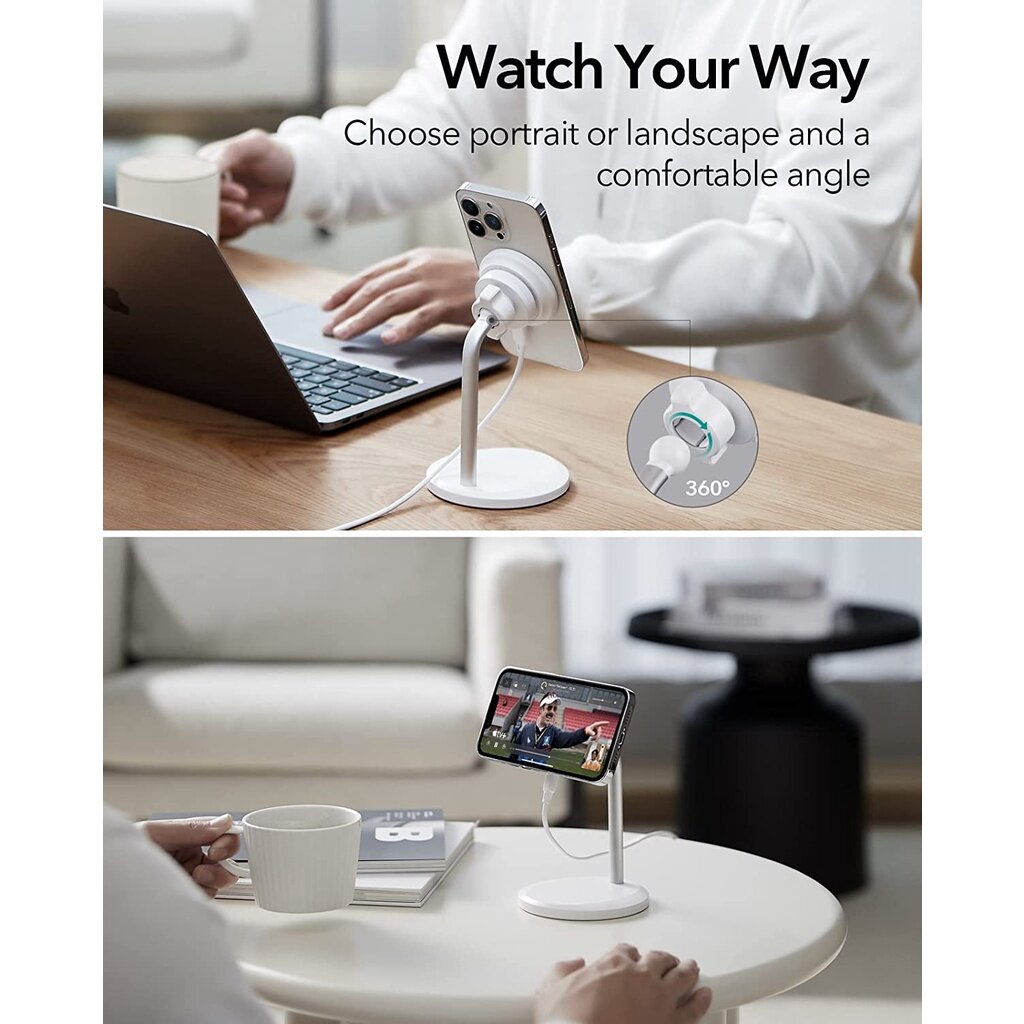 ESR HaloLock Shift Wireless Charger, MagSafe Charger Stand Detachable Fast Charging Compatible for iPhone 13 12 Pro Max Case Cover