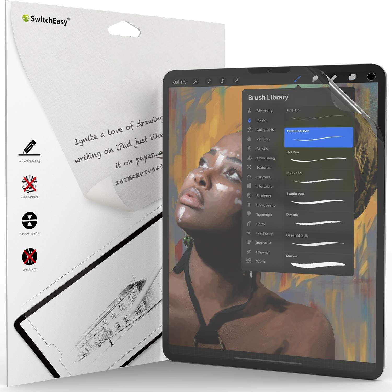 Original SwitchEasy Paper-like iPad Mini 6 , iPad Air 5 / 4 , iPad Pro 11 & 12.9 (2017-2021) Pelindung Skrin Tekstur Kertas PET Matte PET , Khas untuk Menulis, Melukis dan Melukis dengan Apple Penci