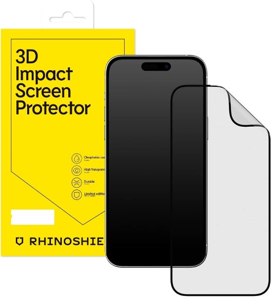 RHINOSHIELD 3D Impact / Kaca Terbaja / Pelindung Skrin Penutup Belakang iPhone 14 / Plus / Pro Max Perlindungan Impak Ultra