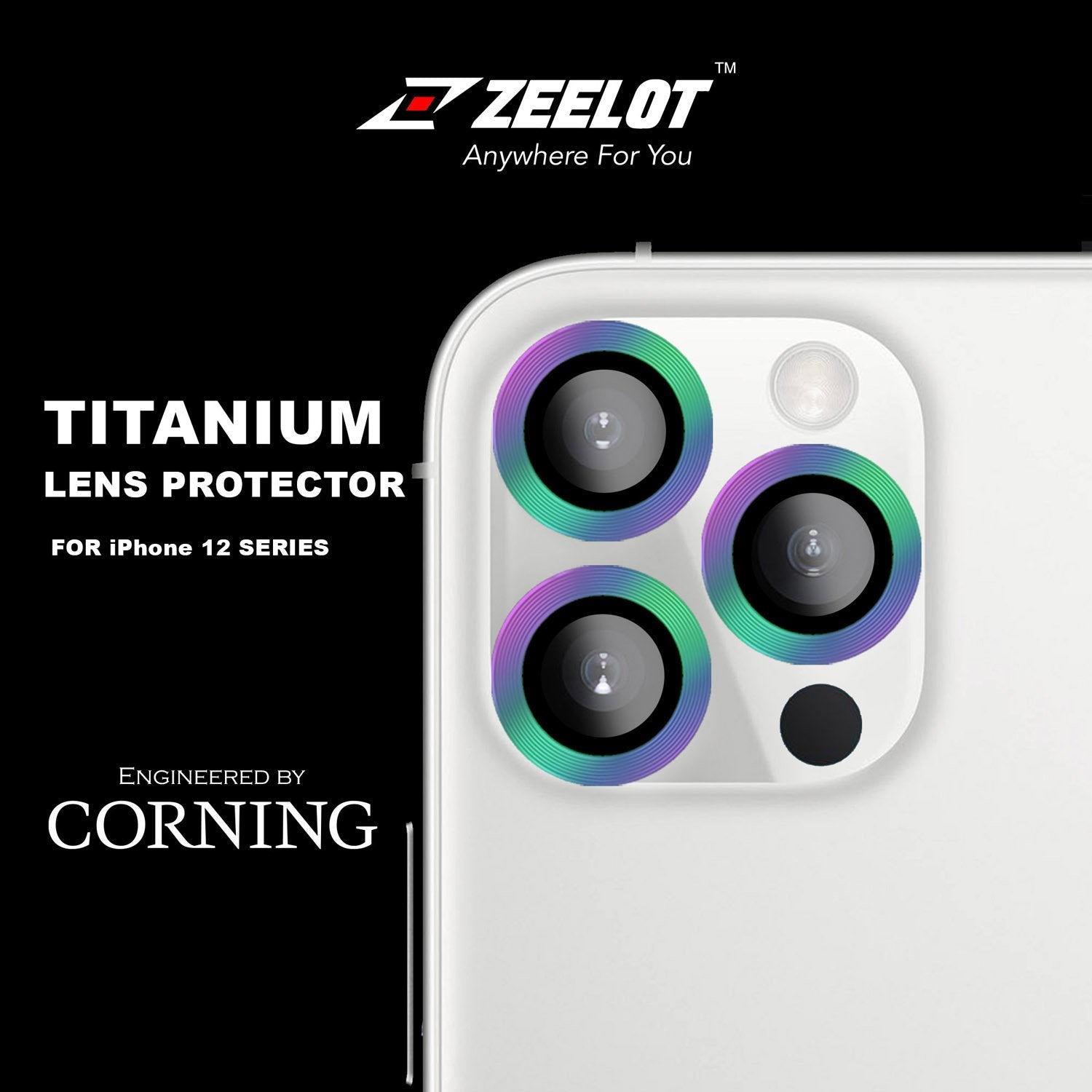 ZEELOT Lens Protector iPhone 11 Pro Max / 11 Pro Titanium Steel with Corning Glass Lens Protector